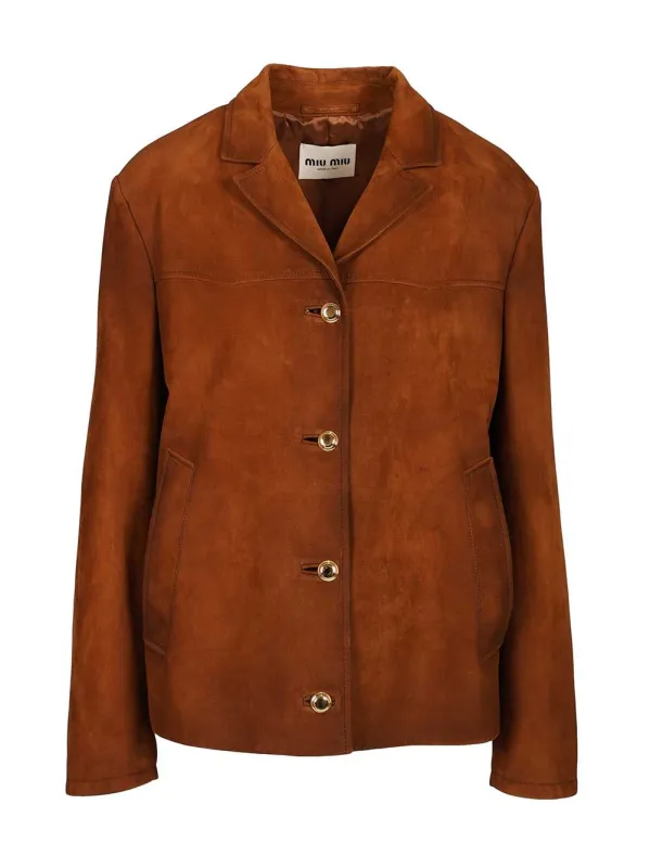Suede Jacket Brown made by Miu Miu