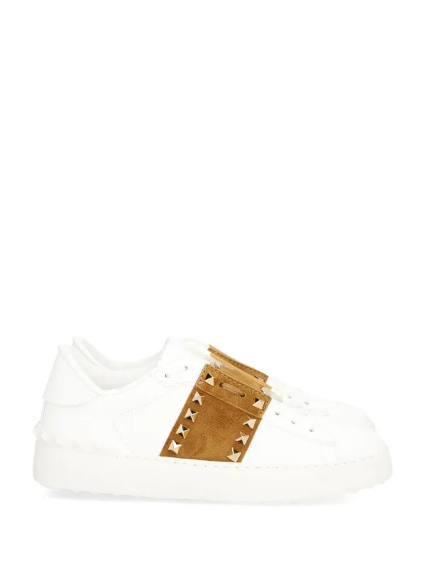 Rockstud Untitled Leather Sneakers White made by Valentino Garavani