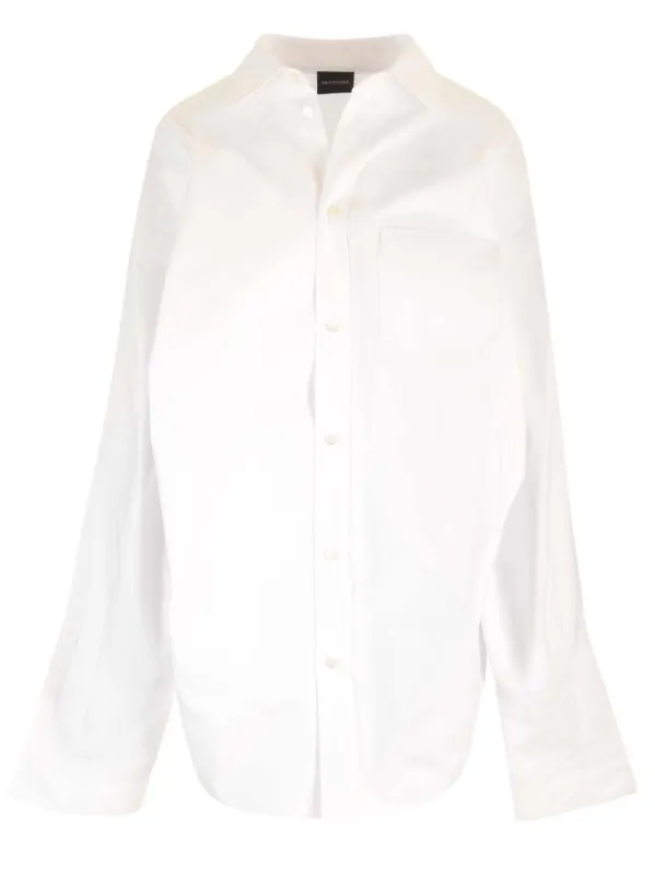Large Fit Asymmetric Shirt White made by Balenciaga