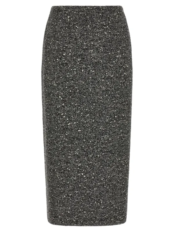Valentino Garavani Chevron Bouclé Skirt White/Black made by Valentino Garavani