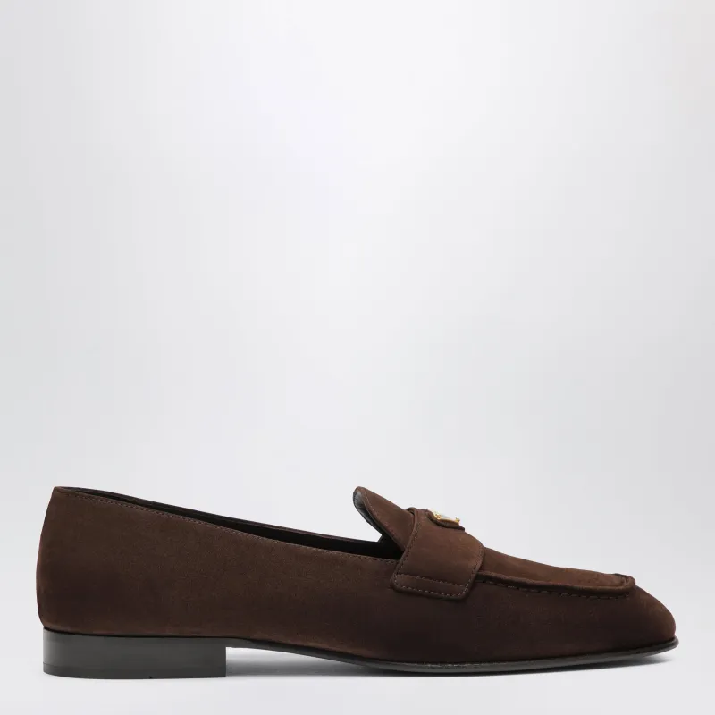 Suede Loafers In Dark Brown made by Prada