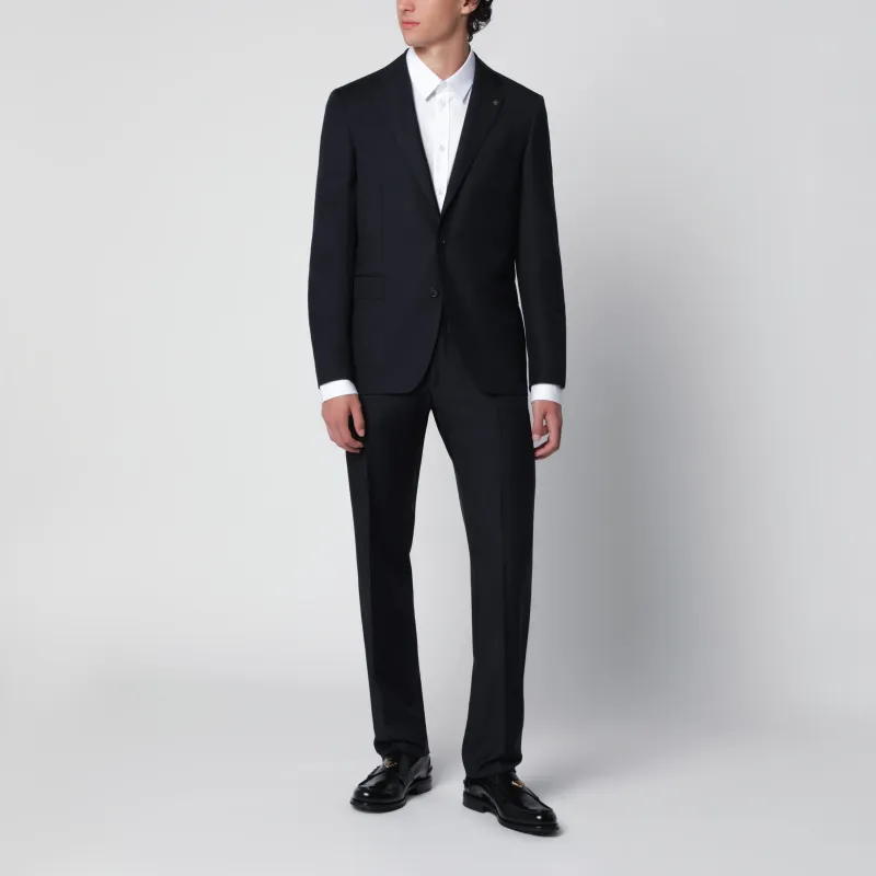 Single-Breasted Blue Wool Suit made by Tagliatore