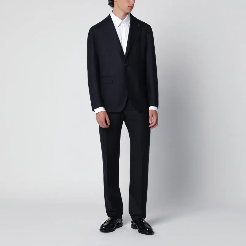 Single-Breasted Blue Wool Suit made by Tagliatore