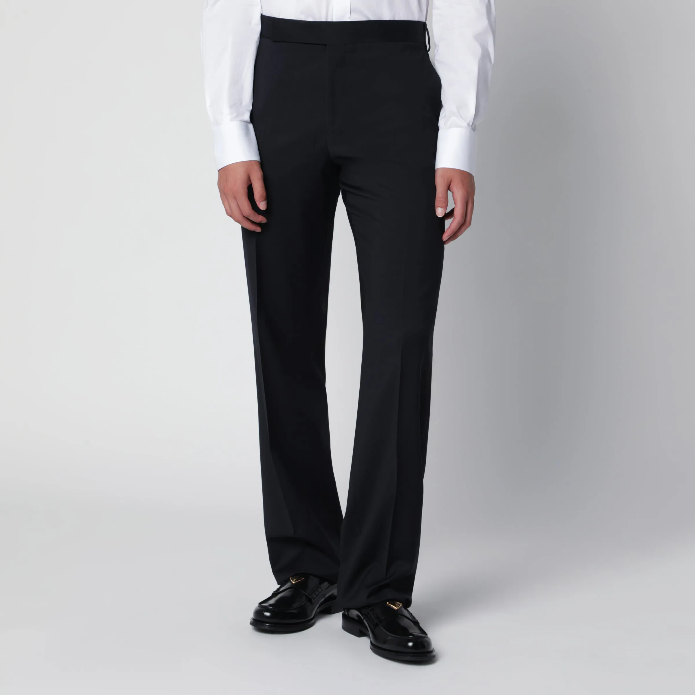 Blue Trousers In Wool sold by Wanan Luxury