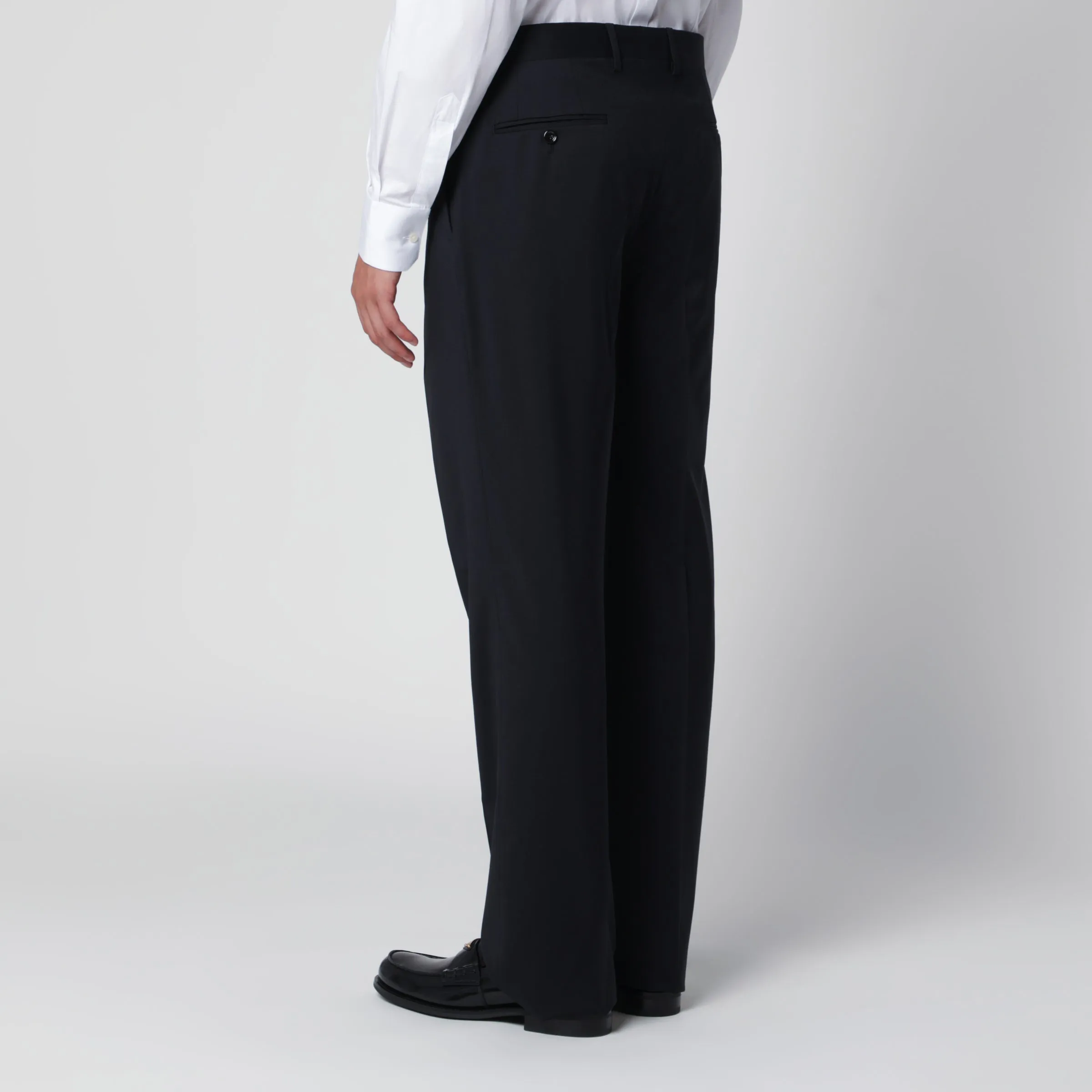 Blue Trousers In Wool sold by Wanan Luxury product image thumbnail 2