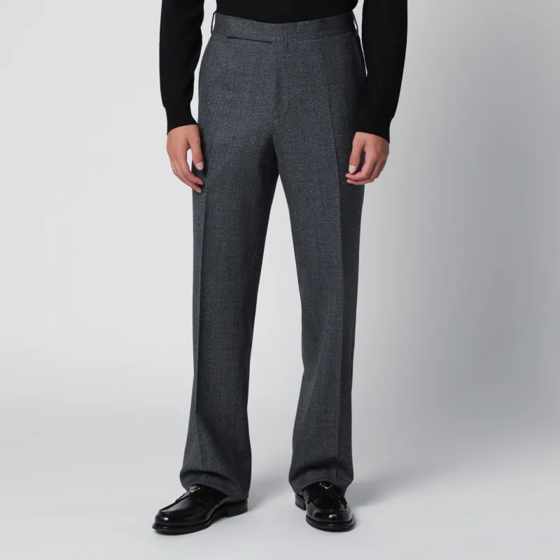 Grey Trousers In Wool made by Lardini