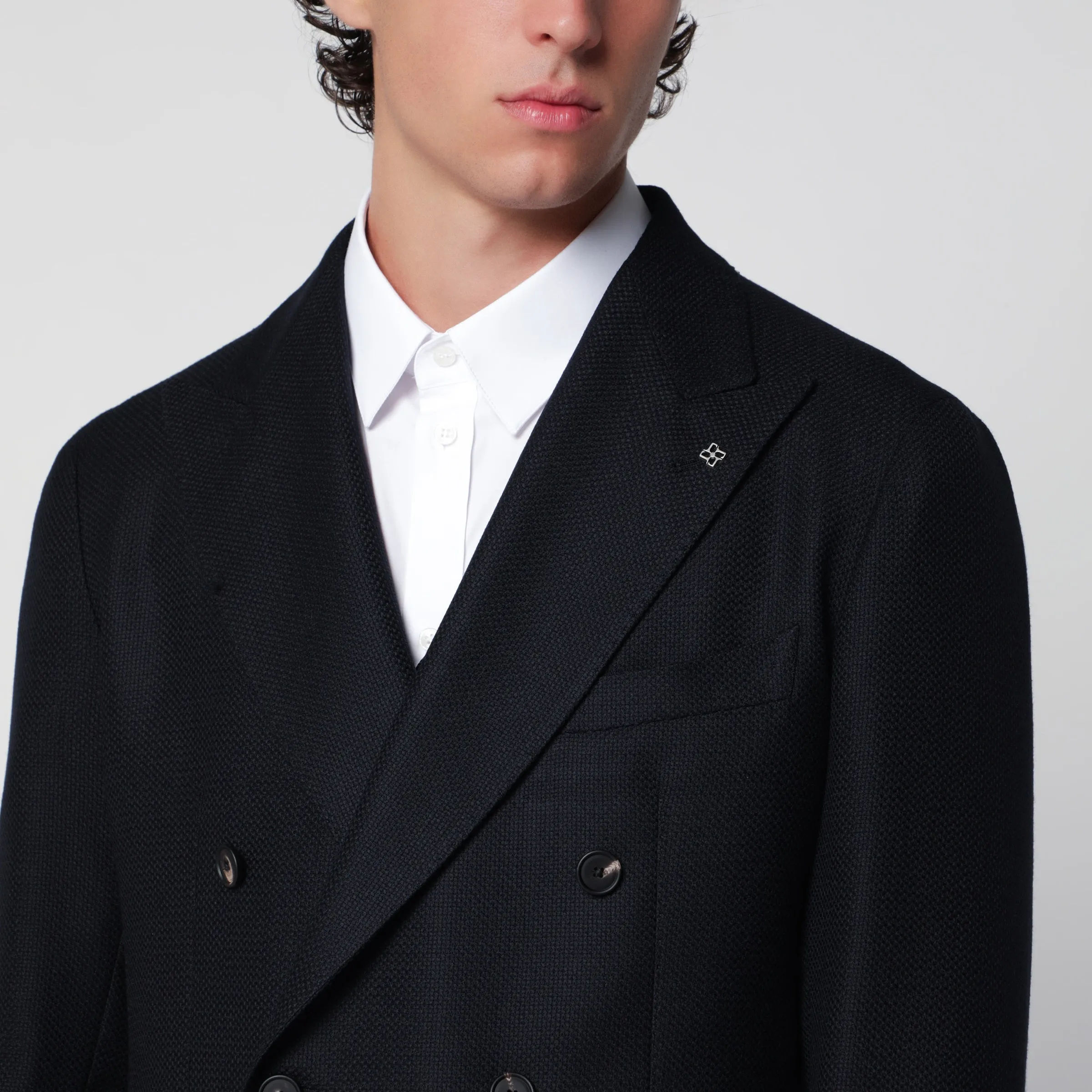 Blue Double-Breasted Jacket In Wool sold by Wanan Luxury product image thumbnail 2