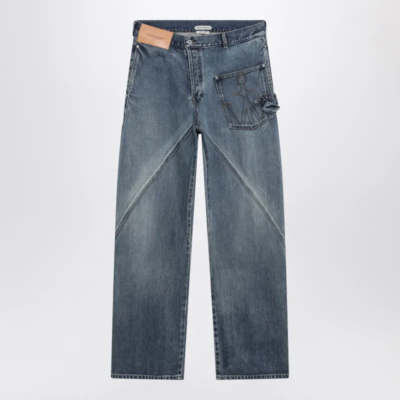Mid Blue Twisted Workwear Jeans made by J.W. Anderson