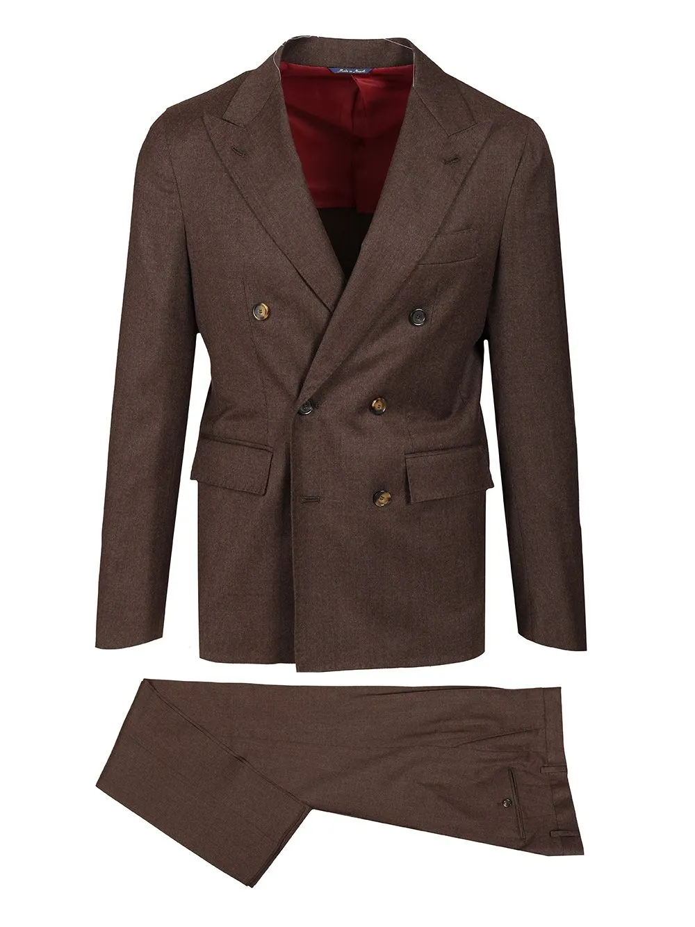 Flannel Double-Breasted Suit Dresses Brown sold by Wanan Luxury