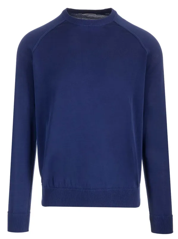 Blue Cotton Sweater Knitwear Blue made by Wanan Luxury