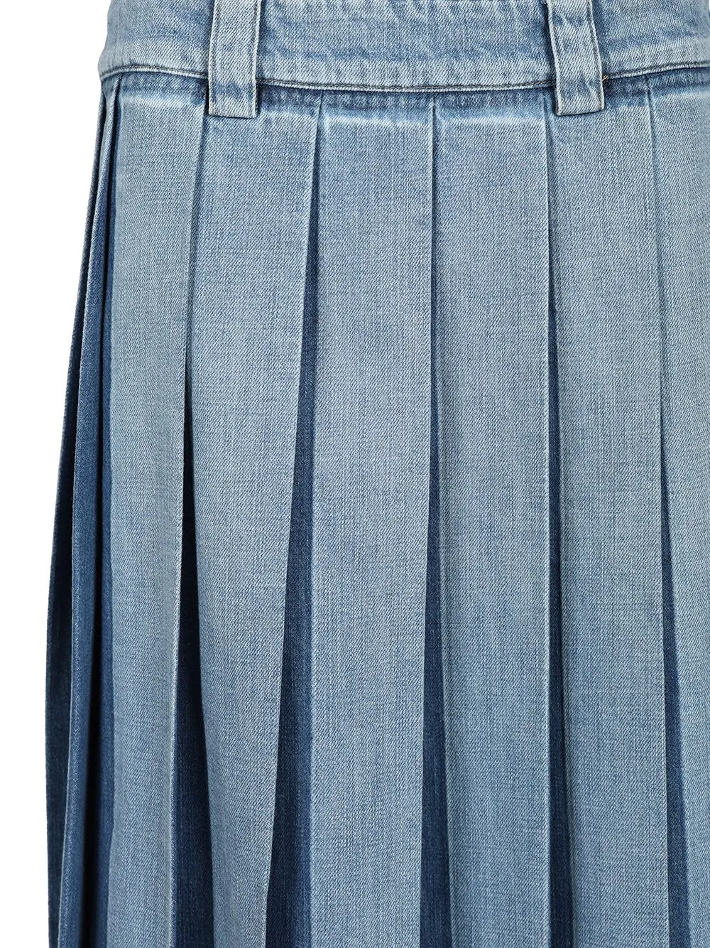 Pleated Denim Skirt Light blue sold by Wanan Luxury product image thumbnail 4