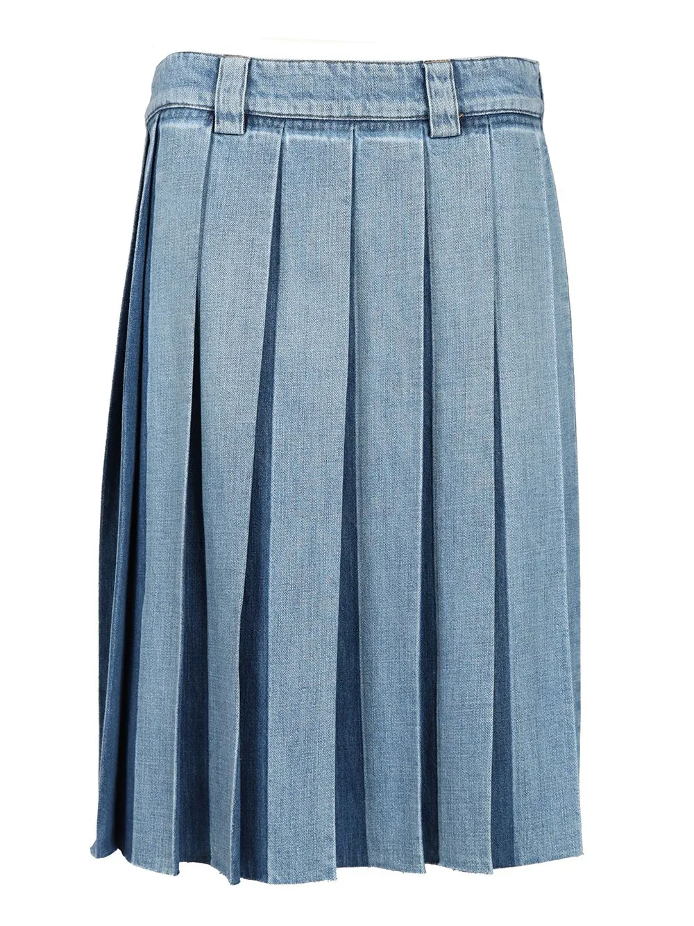 Pleated Denim Skirt Light blue sold by Wanan Luxury