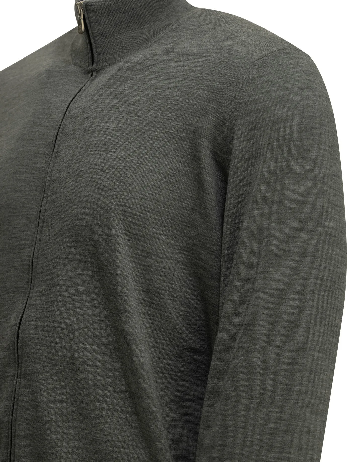 Zip-Up Sweater Made Of Wool And Cashmere Knitwear Grey sold by Wanan Luxury product image thumbnail 4
