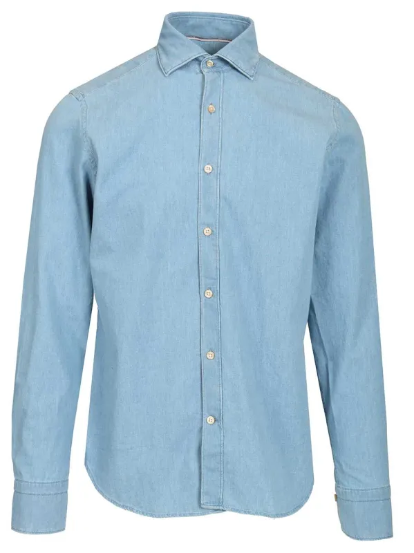 Denim Shirt Shirts Light Blue made by Wanan Luxury