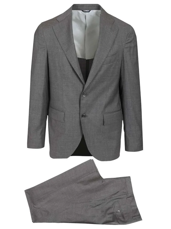 Wool Canvas Dress Grey made by Wanan Luxury