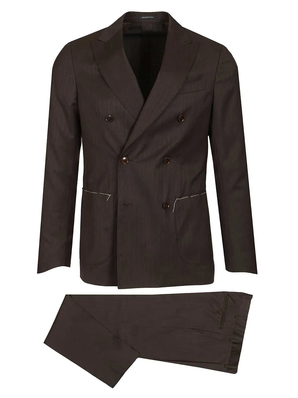 Double-Breasted Herringbone Suit Dresses Brown sold by Wanan Luxury