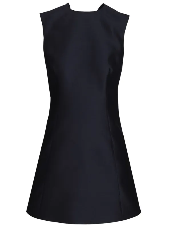 Mini Abito A Trapezio In Lana E Seta Dresses Blue made by Balenciaga