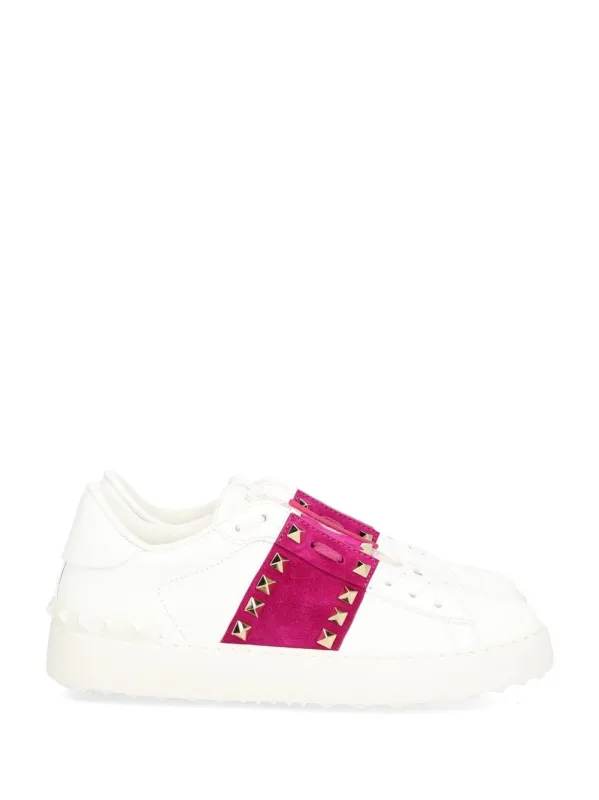 Rockstud Untitled Leather Sneakers White made by Valentino Garavani