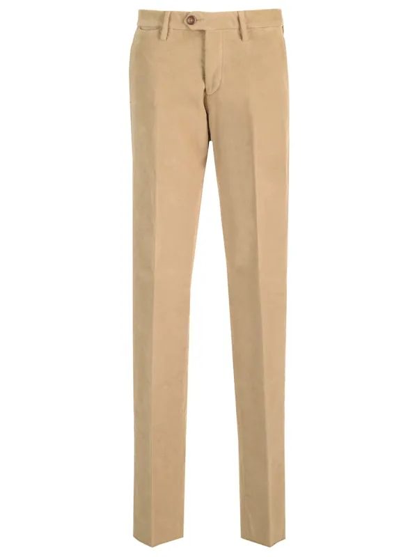 Cotton Trousers Beige made by Wanan Luxury