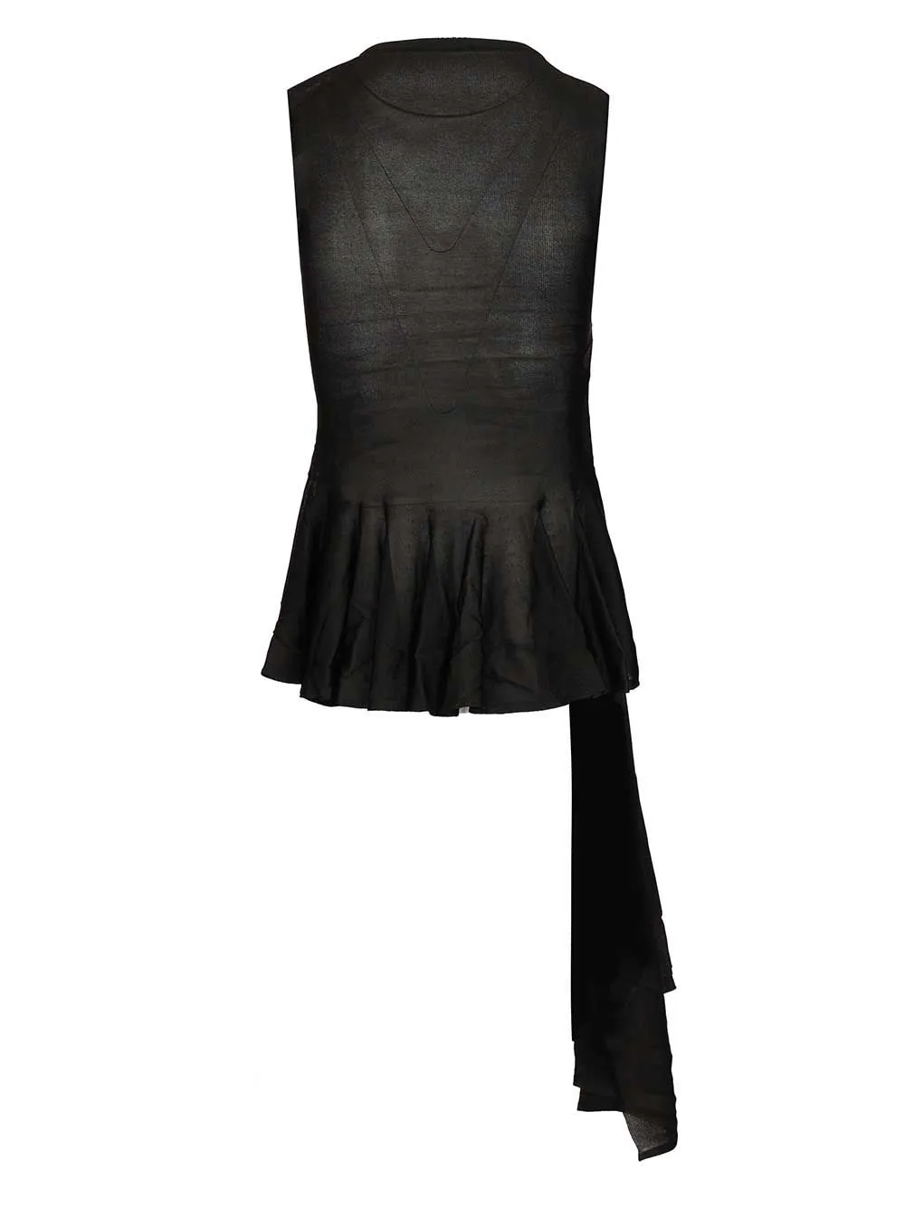 Asymmetrical Top With Godet Tops Black sold by Wanan Luxury product image thumbnail 2