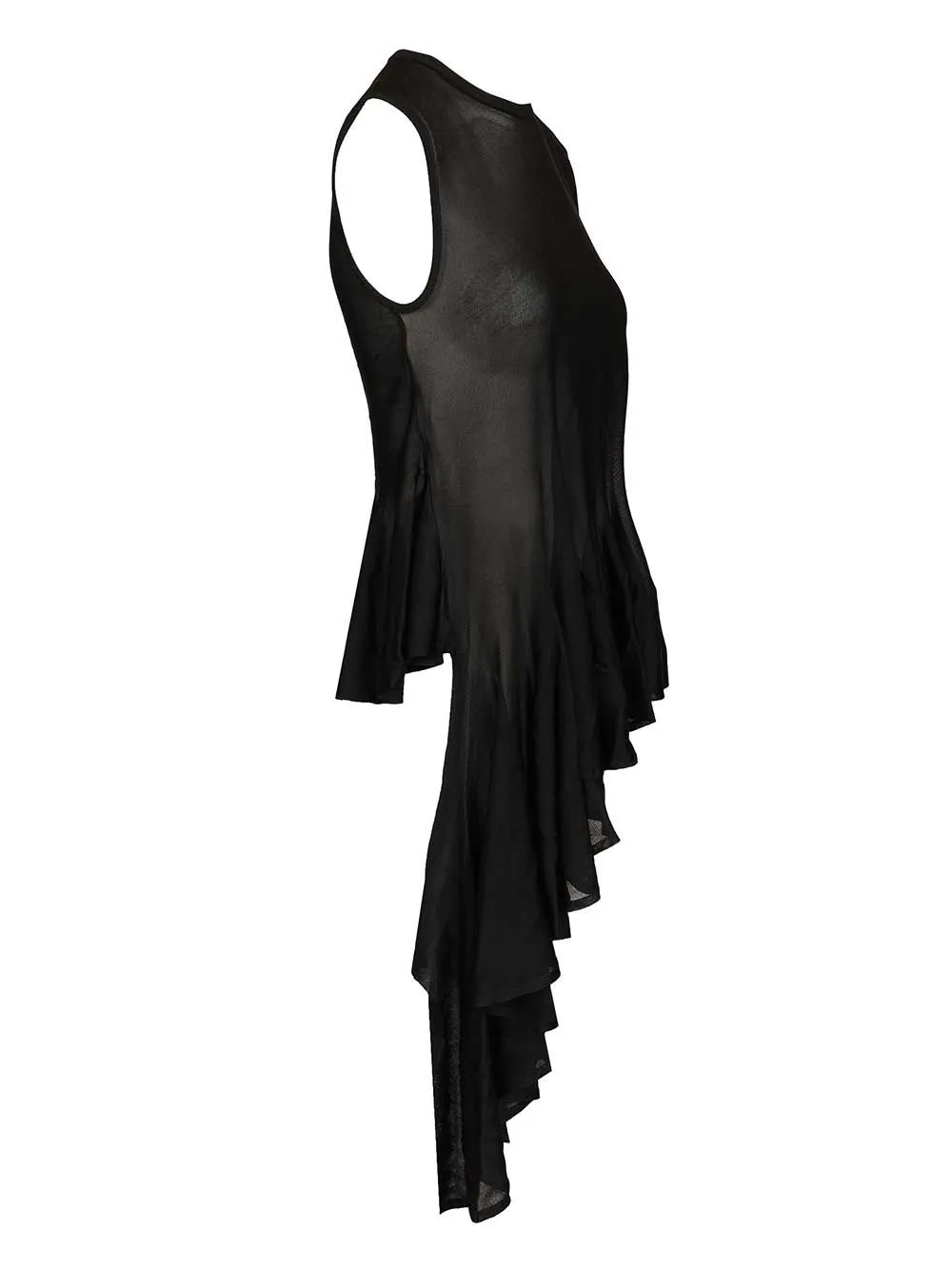 Asymmetrical Top With Godet Tops Black sold by Wanan Luxury product image thumbnail 3
