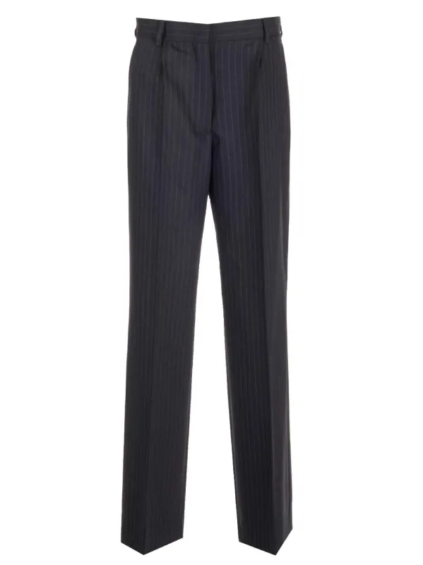 Blue Pinstriped Trousers Blue made by Miu Miu