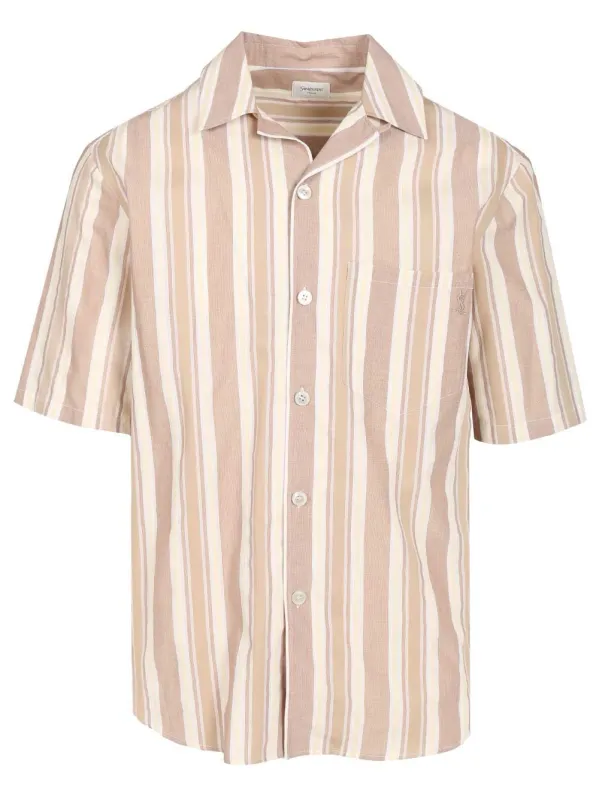 Striped Cotton Shirt Multicolor made by Yves Saint Laurent