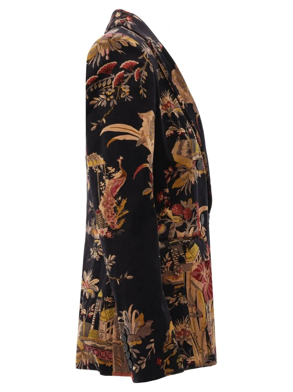 Printed Velvet Double Breasted Blazer Jackets Multicolor sold by Wanan Luxury product image thumbnail 3