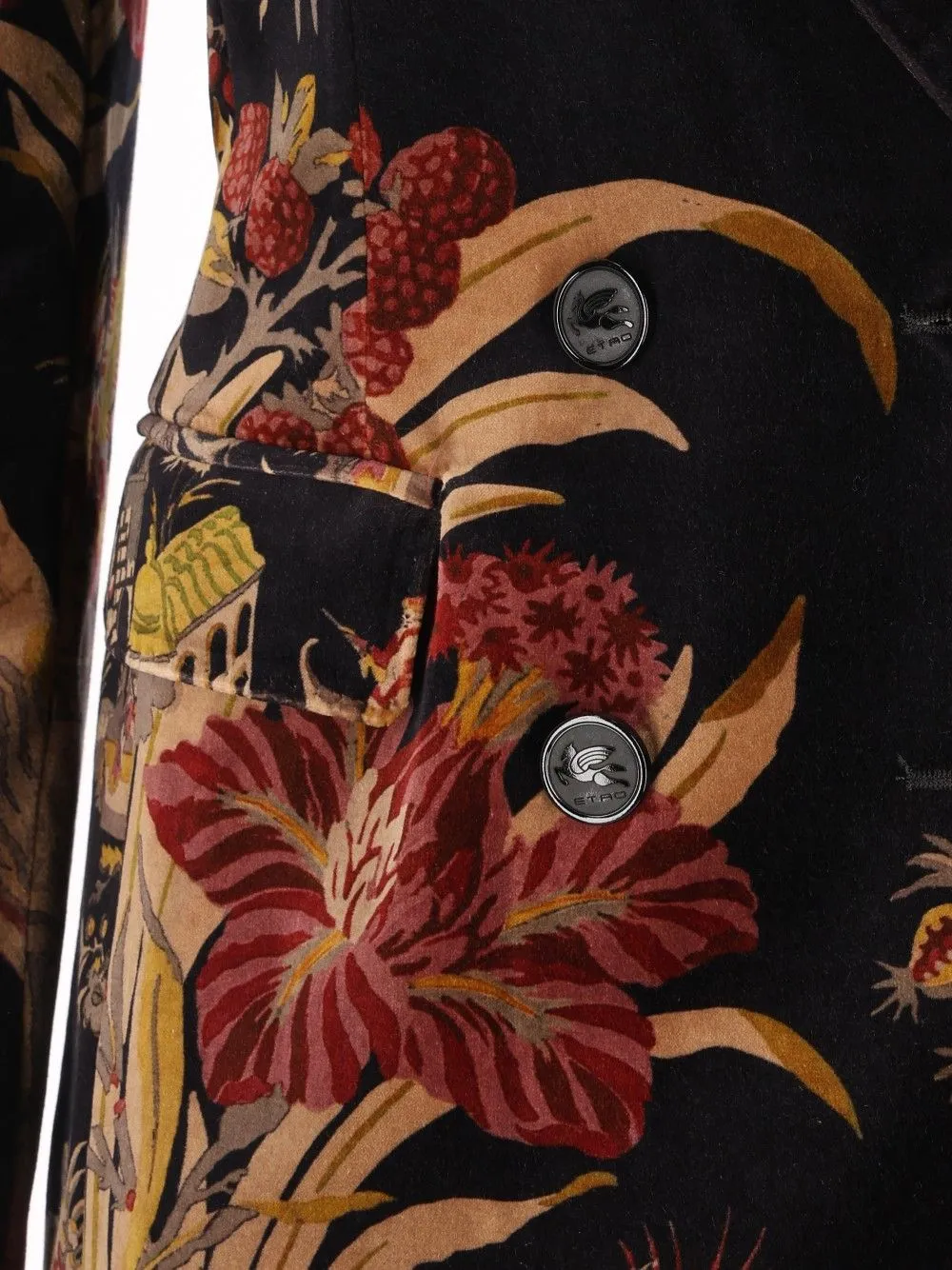 Printed Velvet Double Breasted Blazer Jackets Multicolor sold by Wanan Luxury product image thumbnail 4