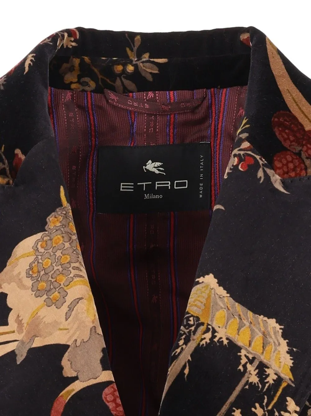 Printed Velvet Double Breasted Blazer Jackets Multicolor sold by Wanan Luxury product image thumbnail 5