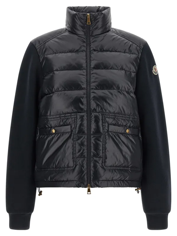 Two-Material Padded Cardigan Blue made by Moncler