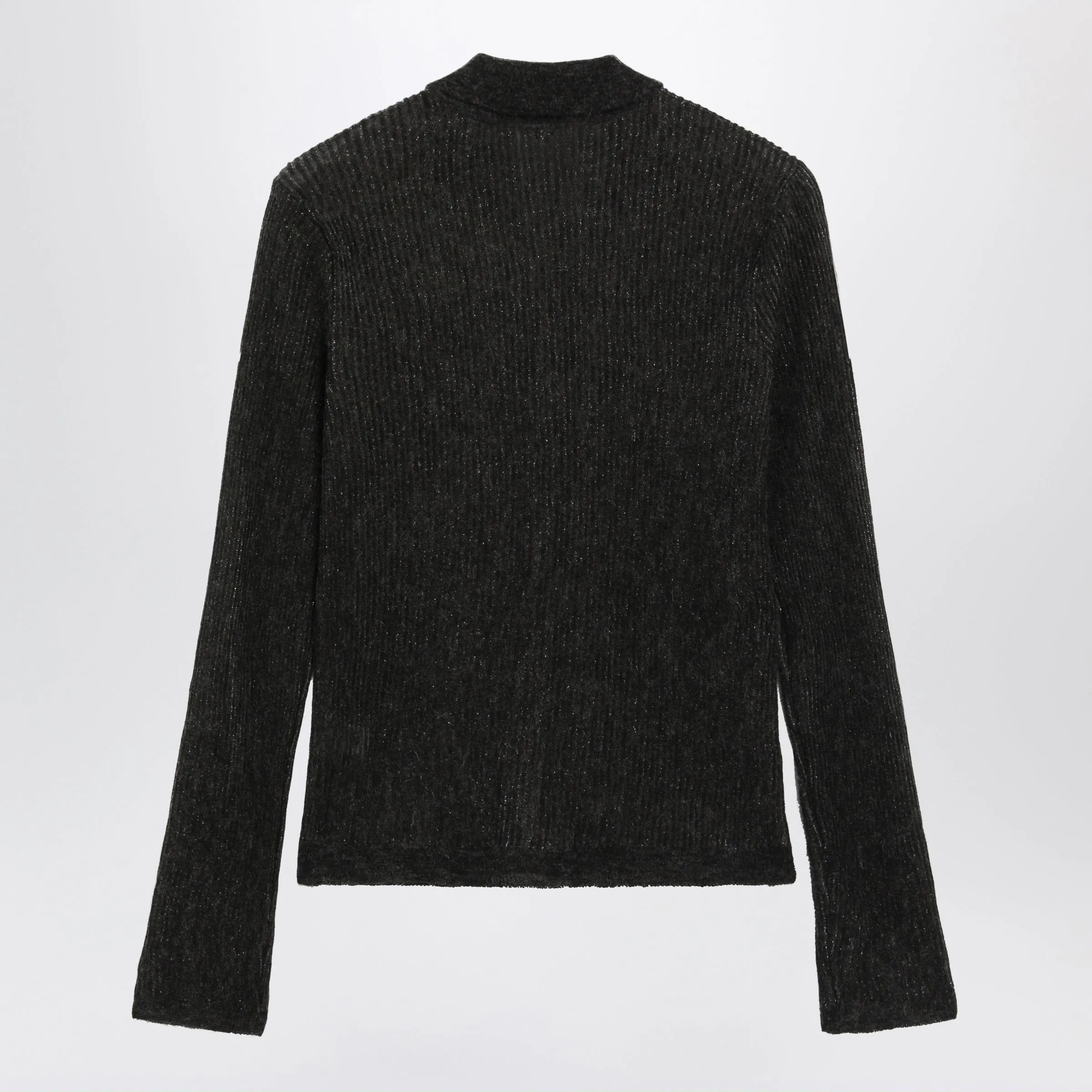 Sparkling Brown Ribbed Silk Blend Cardigan sold by Wanan Luxury product image thumbnail 2