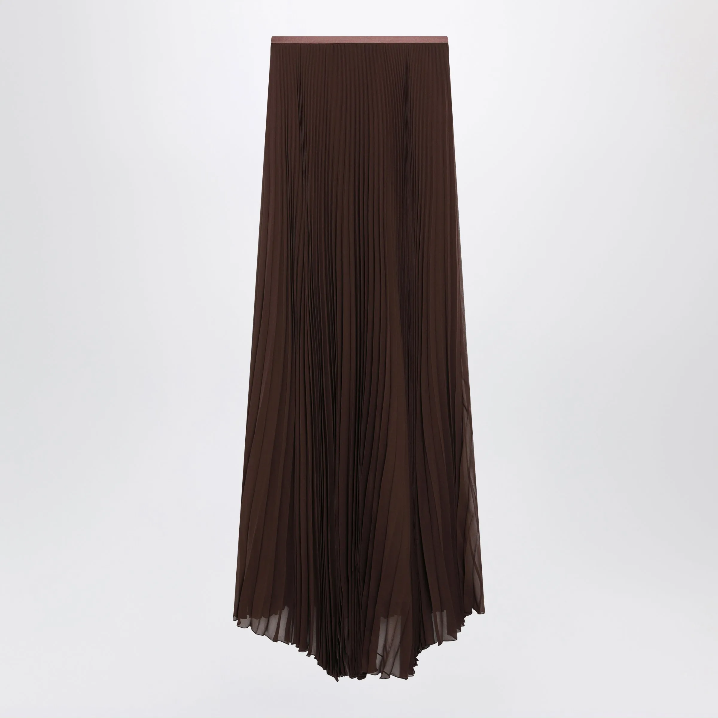 Long Brown Skirt In Pleated Silk sold by Wanan Luxury product image thumbnail 2