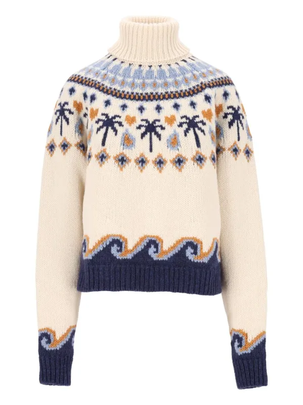 Sweet Winter Turtleneck Knitwear White made by ALANUI