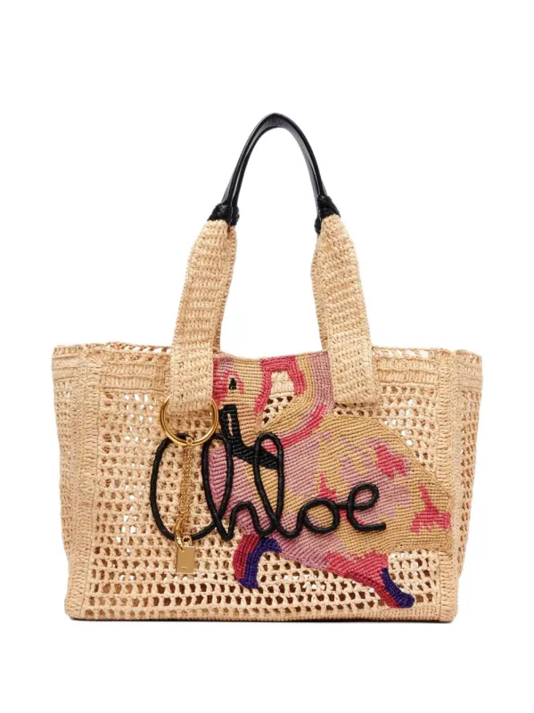 Summer Banana Rafia Tote Bag made by Chloe