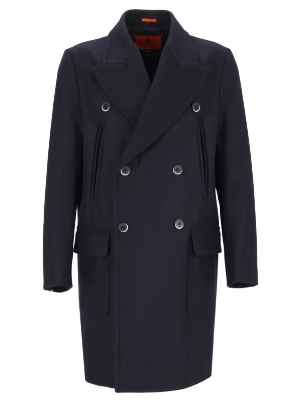 Cappotto Navale Caramal 75 Lana 25 Poliammide Coats Blue made by Barena
