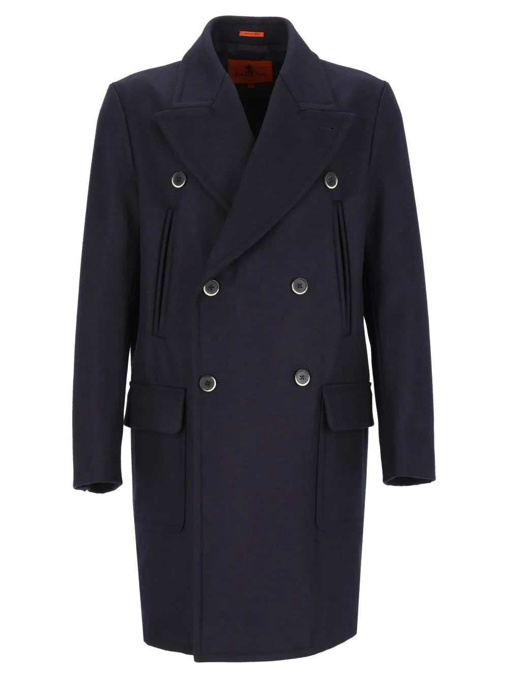 Cappotto Navale Caramal 75 Lana 25 Poliammide Coats Blue sold by Wanan Luxury