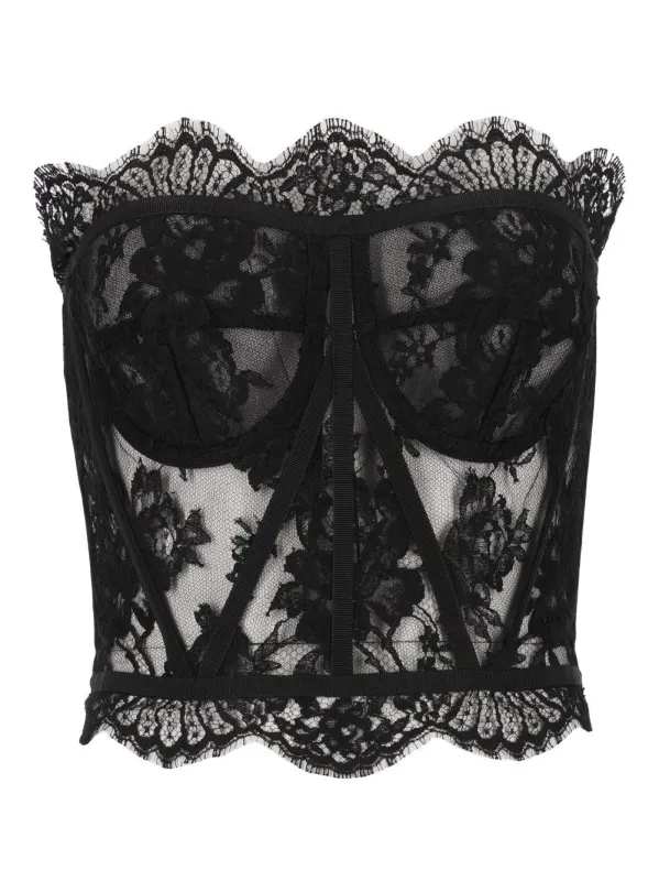 Lace Top Black made by Dolce & Gabanna