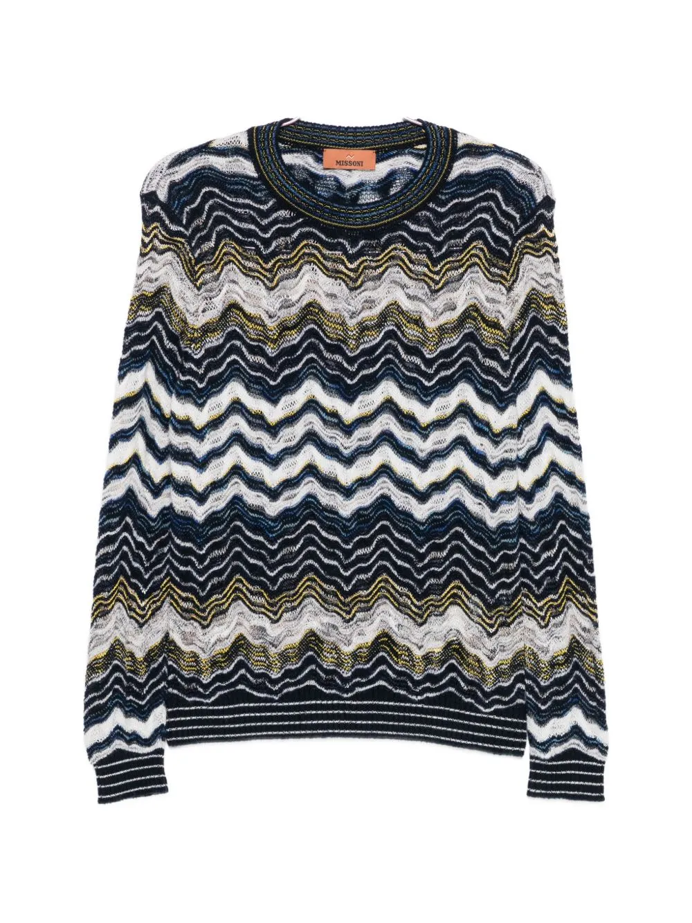 Zig Zag Motif Wool Sweater sold by Wanan Luxury