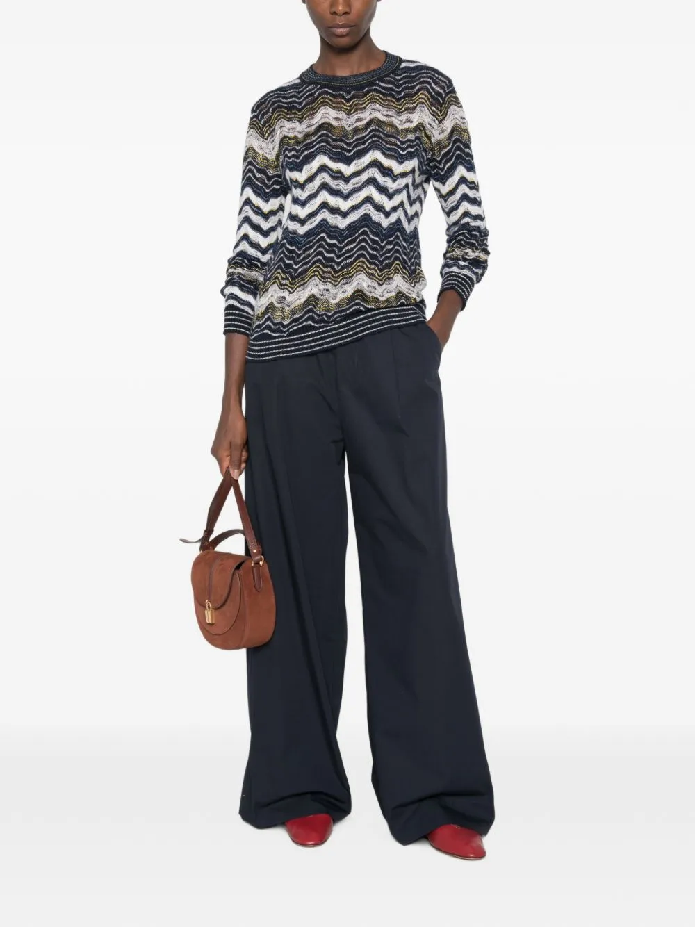 Zig Zag Motif Wool Sweater sold by Wanan Luxury product image thumbnail 2