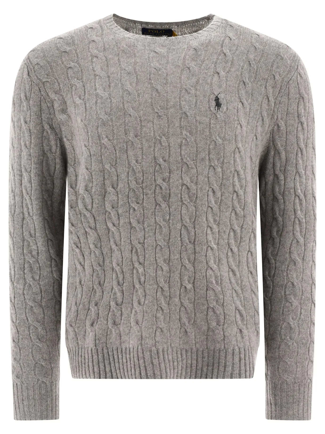 Crew-Neck Sweater With Logo Knitwear Grey sold by Wanan Luxury