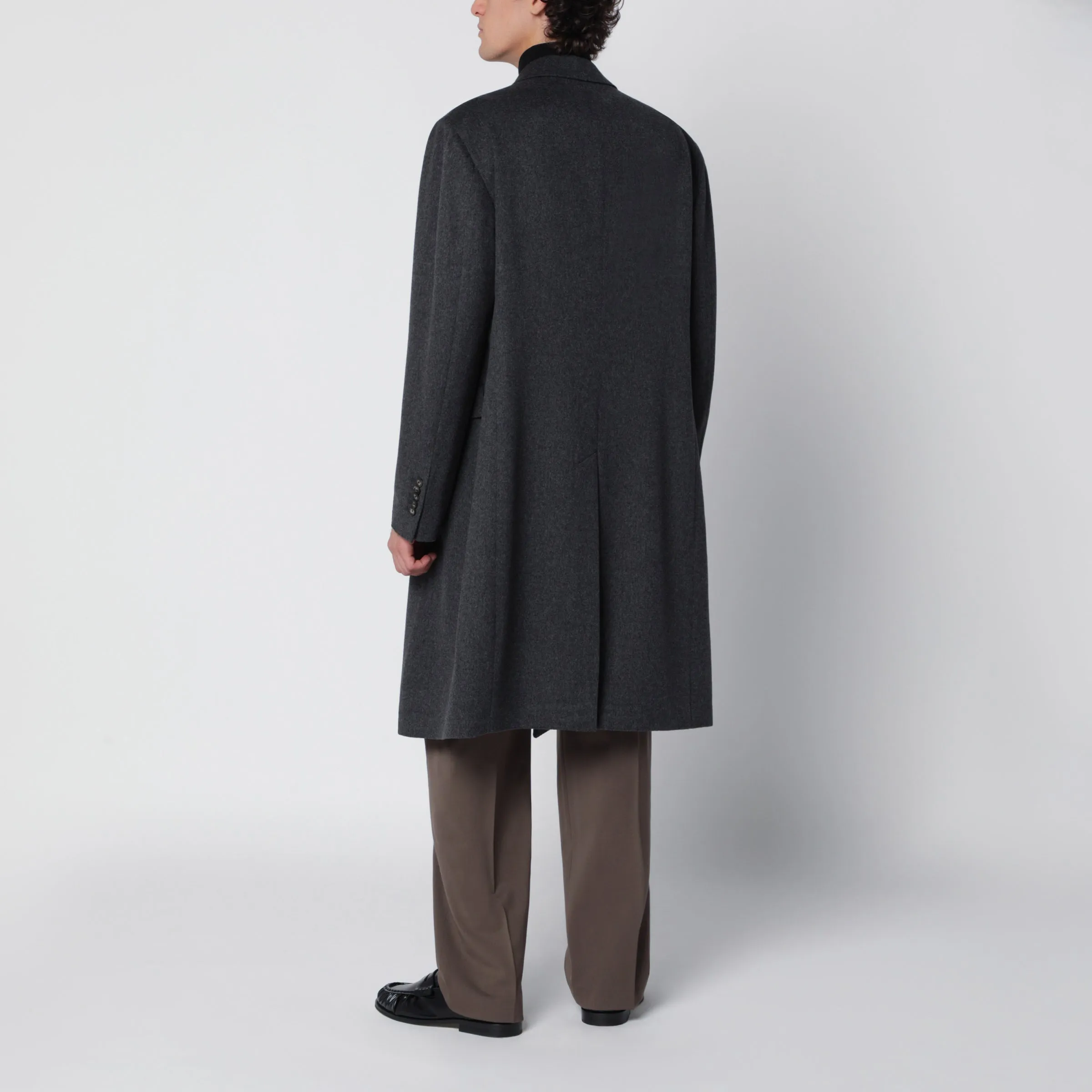 Anthracite Grey Double-Breasted Wool Coat sold by Wanan Luxury product image thumbnail 3