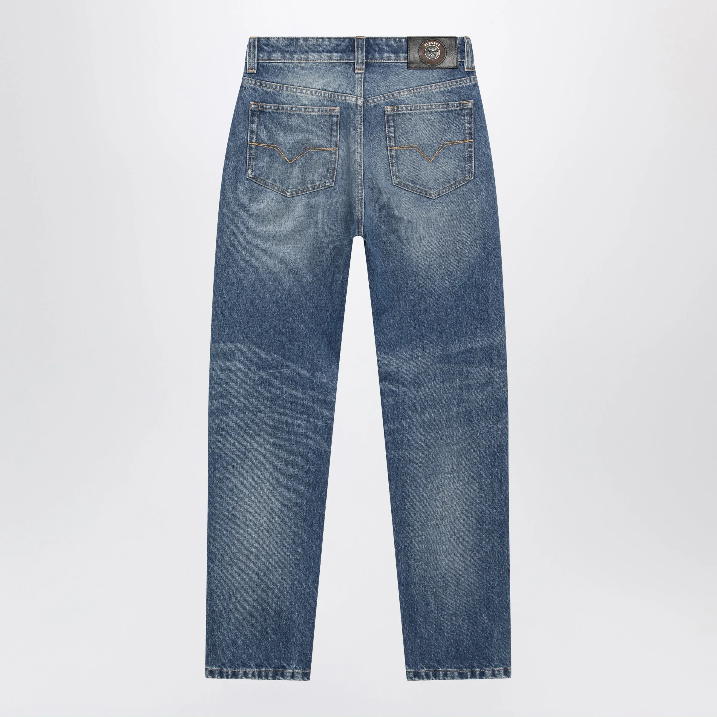 High-Waisted Straight-Leg Light Blue Cotton Jeans sold by Wanan Luxury product image thumbnail 2