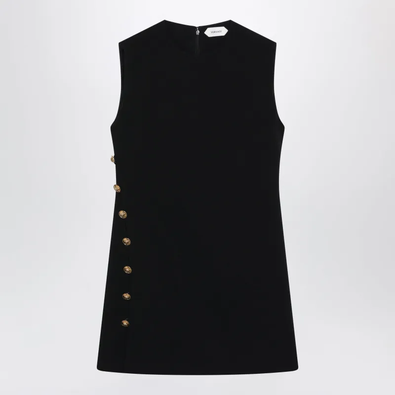 Black Sleeveless Mini Dress In Stretch Viscose made by Versace