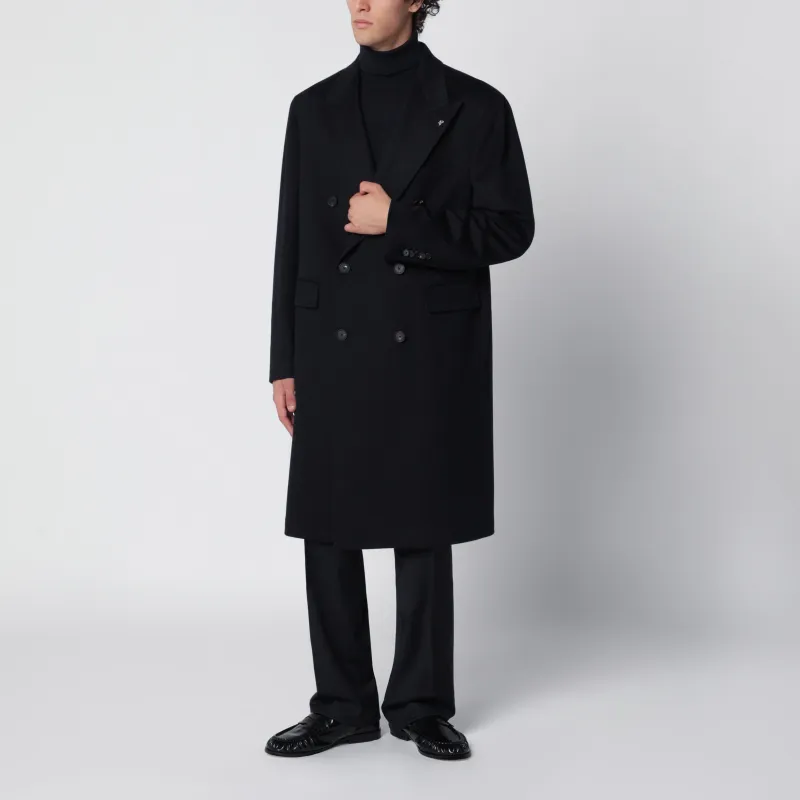 Blue Double-Breasted Wool Coat made by Tagliatore