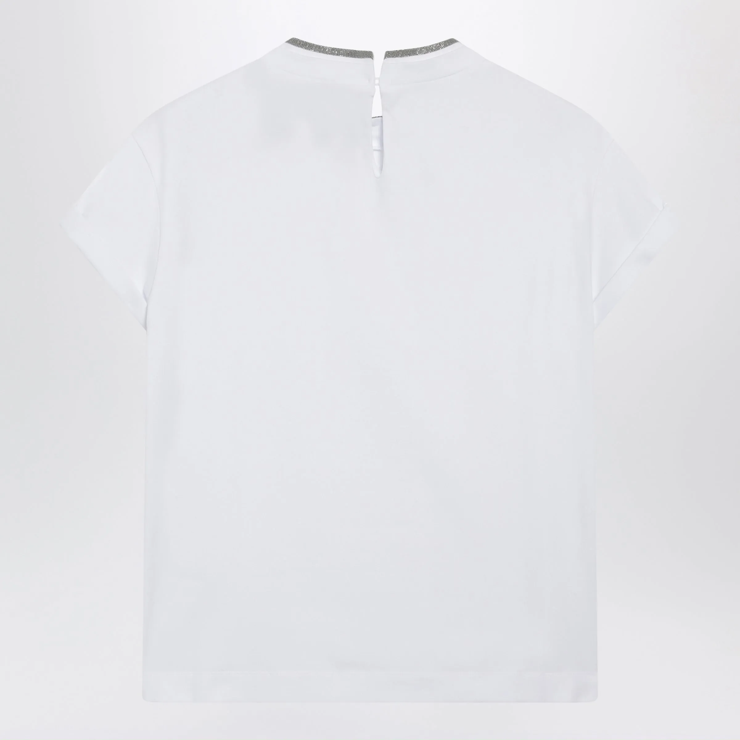 White Crew-Neck T-Shirt With Pendant sold by Wanan Luxury product image thumbnail 2