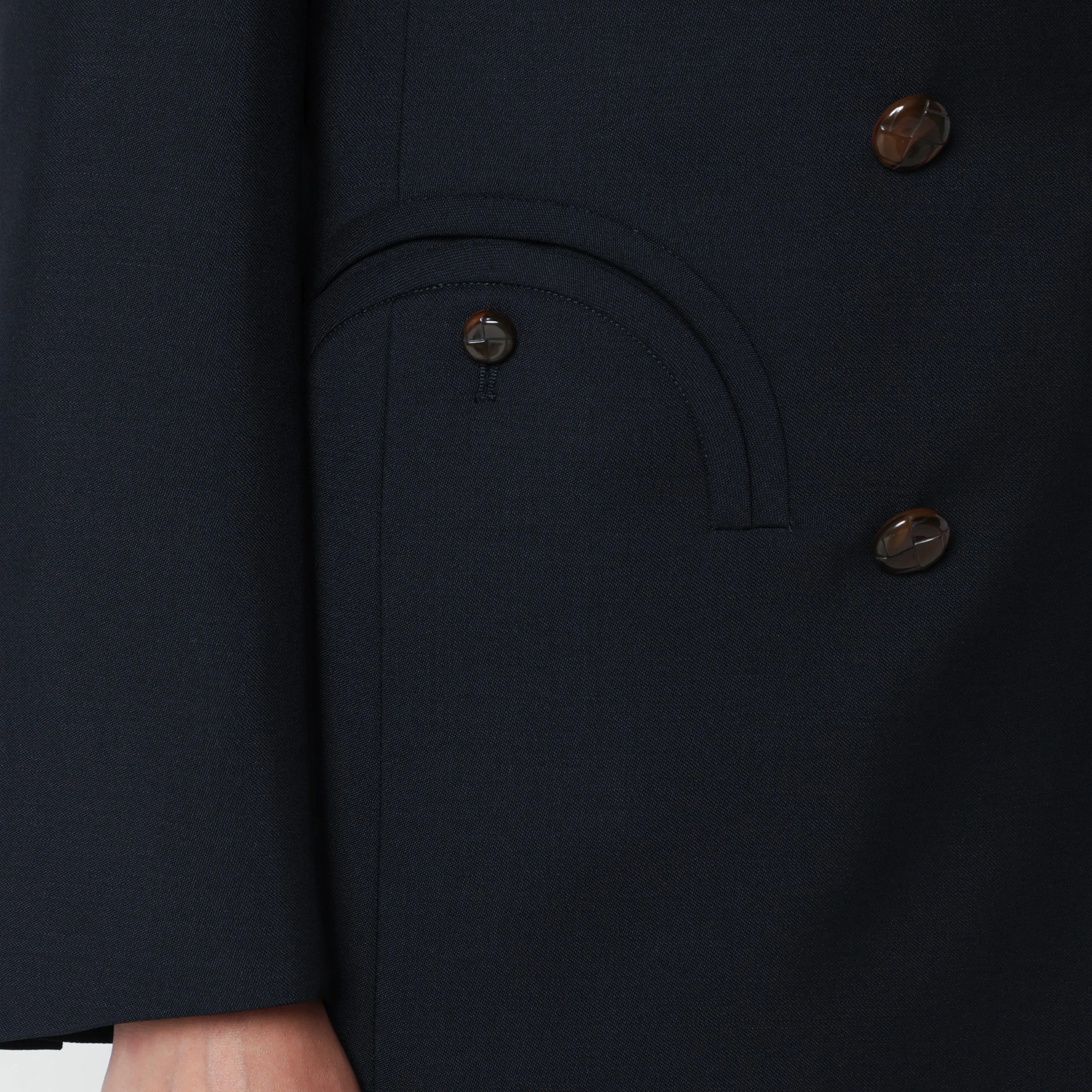Double-Breasted Jacket In Navy Blue Wool And Mohair sold by Wanan Luxury product image thumbnail 2