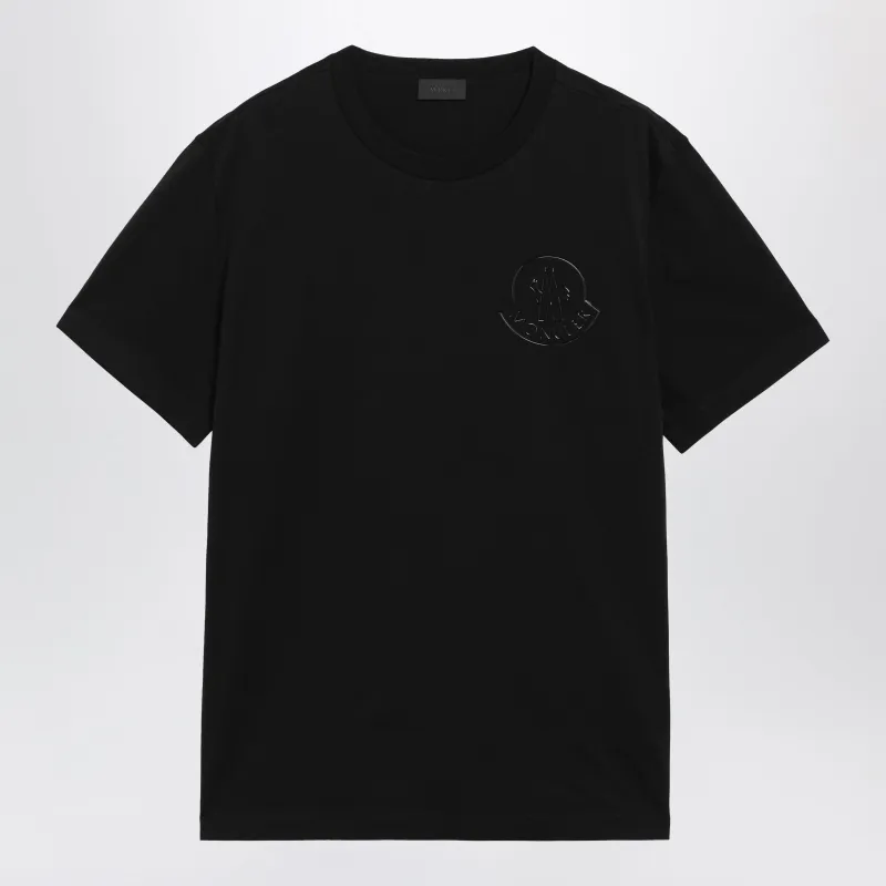 Black Cotton T-Shirt With Logo made by Moncler