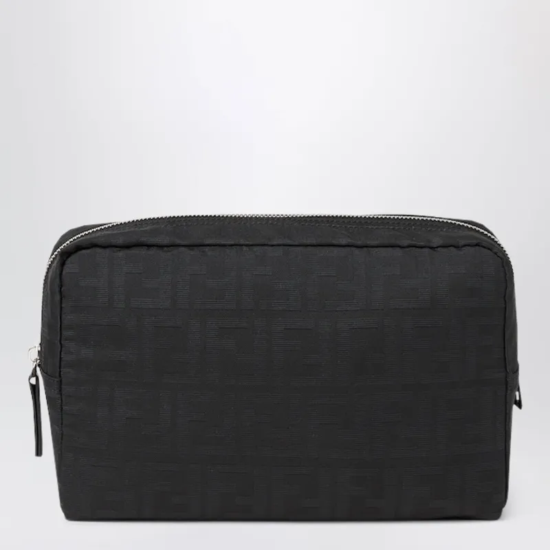Black Superlight Ff Zucca Fabric Medium Toiletry Case made by Fendi
