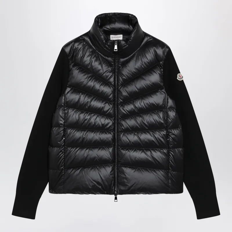 Black Padded Zip-Up Jacket In Polyester made by Moncler
